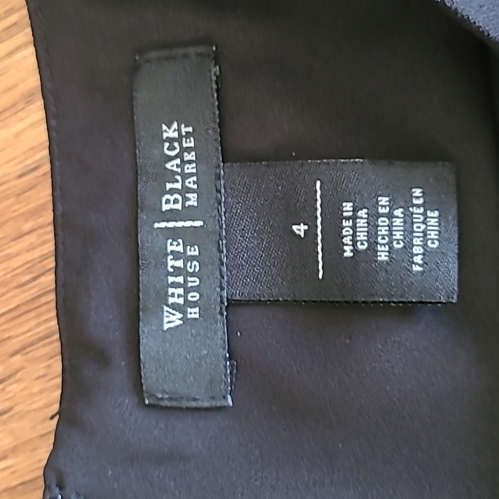 White House/Black Market Classic Black Dress with Long Crepe Sleeves - Size 4 - Picture 8 of 13